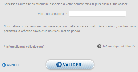 Mot de passe oublié MMA